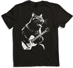 Produktbild von T-Shirt Schreiende Katze Musiker spielt akustische Gitarre