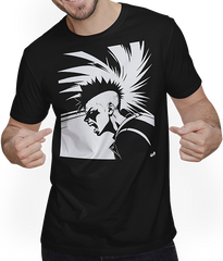 Produktbild von T-Shirt mit Mann Schreiender Punkrocker mit mohican Anarchy Punk