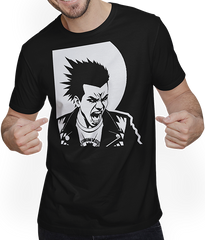 Produktbild von T-Shirt mit Mann Schreiender Punkrocker mit mohican Anarchy Punk