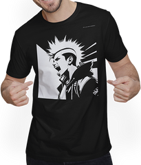 Produktbild von T-Shirt mit Mann Schreiender Punkrocker mit mohican Anarchy Punk