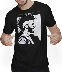 Produktbild von T-Shirt mit Mann Schreiender Punkrocker mit mohican Anarchy Punk