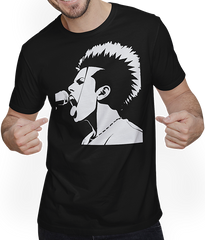 Produktbild von T-Shirt mit Mann Schreiender Punkrocker mit mohican Anarchy Punk