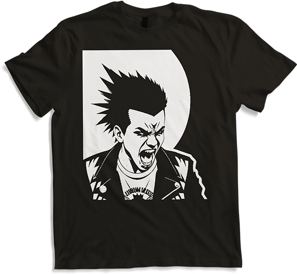 Produktbild von T-Shirt Schreiender Punkrocker mit mohican Anarchy Punk
