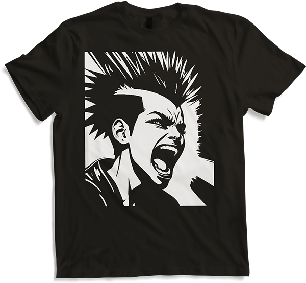 Produktbild von T-Shirt Schreiender Punkrocker mit mohican Anarchy Punk