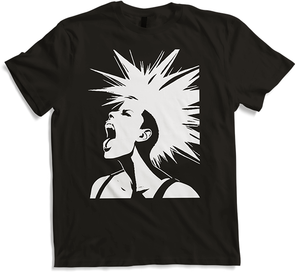 Produktbild von T-Shirt Schreiender Punkrocker mit mohican Anarchy Punk