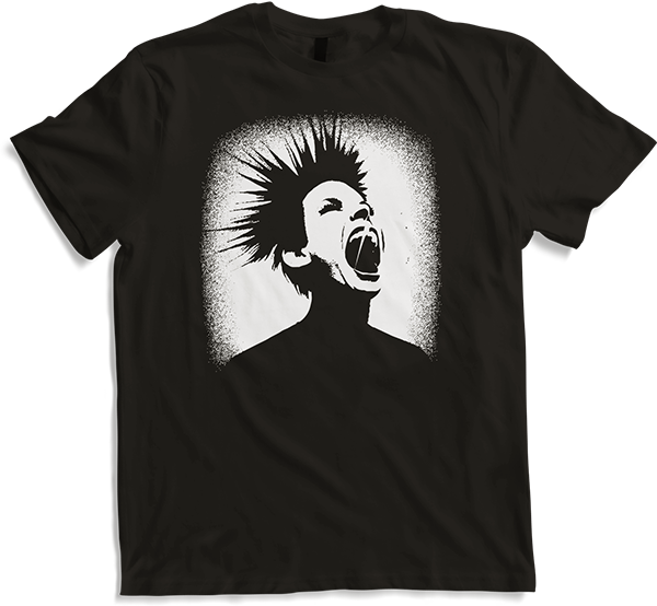 Produktbild von T-Shirt Schreiender Punkrocker mit mohican Anarchy Punk