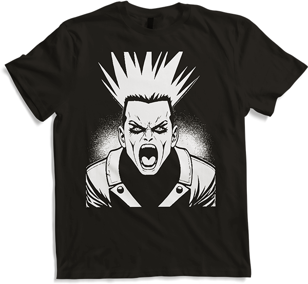 Produktbild von T-Shirt Schreiender Punkrocker mit mohican Anarchy Punk