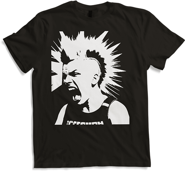 Produktbild von T-Shirt Schreiender Punkrocker mit mohican Anarchy Punk