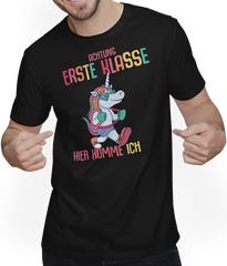 Produktbild von T-Shirt mit Mann Schulkind 1. Klasse Schulanfänger Schulstart Einhorn Mädchen