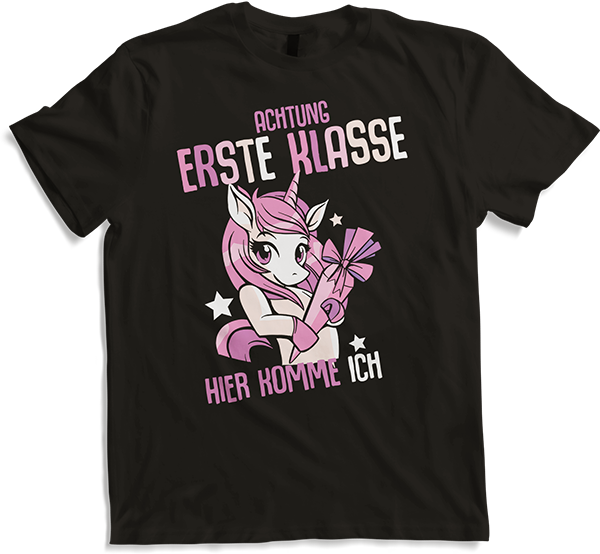 Produktbild von T-Shirt Schulkind 1. Klasse Schulanfänger Schulstart Einhorn Mädchen