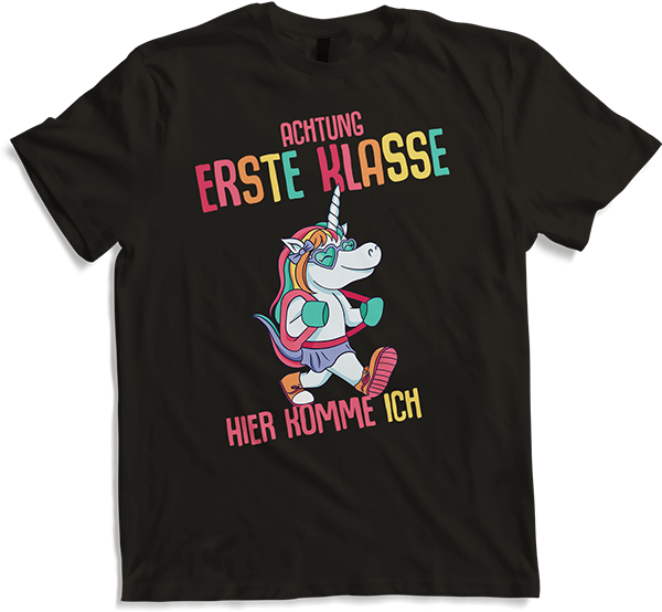 Produktbild von T-Shirt Schulkind 1. Klasse Schulanfänger Schulstart Einhorn Mädchen