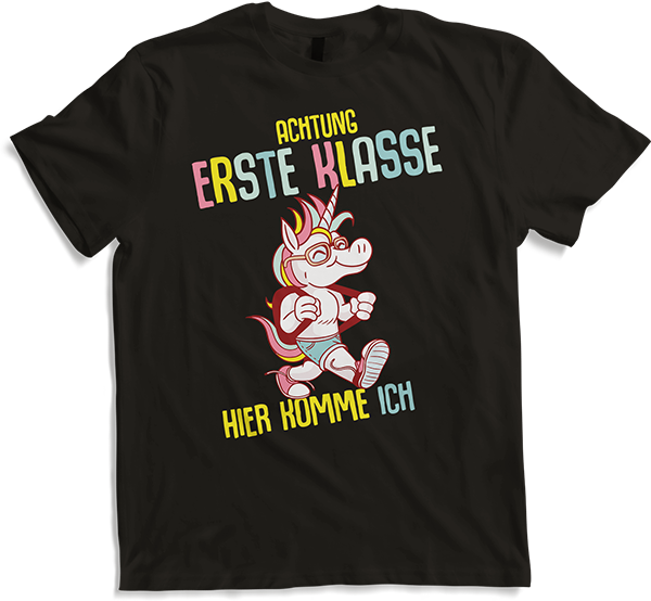 Produktbild von T-Shirt Schulkind Erste Klasse Schulanfänger Schulstart Einhorn