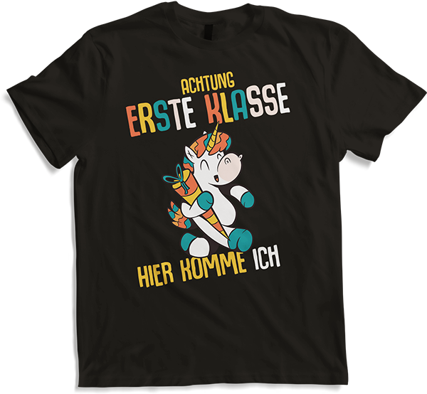 Produktbild von T-Shirt Schulkind Erste Klasse Schulanfänger Schulstart Einhorn