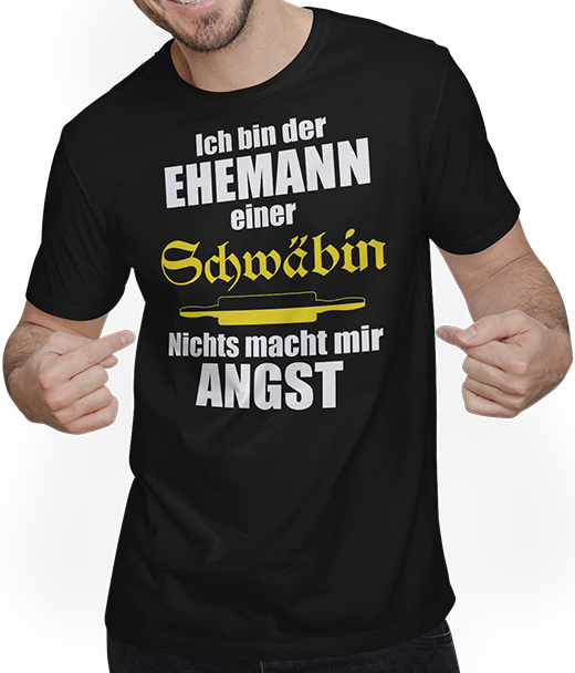 Produktbild von T-Shirt mit Mann Schwaben | Lustiger schwäbischer Spruch für Ehemänner