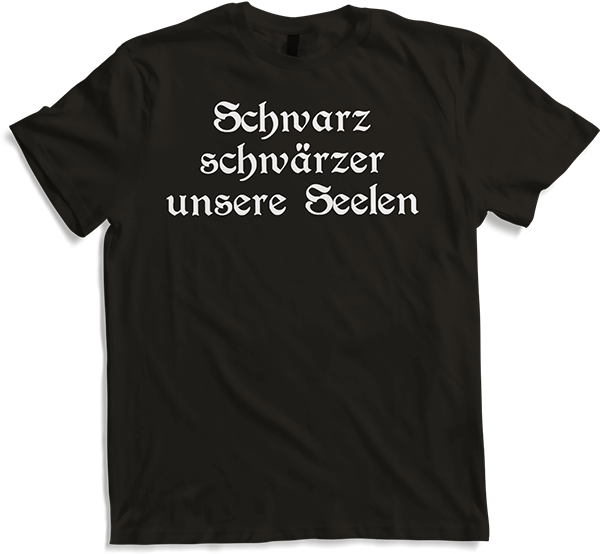 Produktbild von T-Shirt Schwarz Unsere Seelen Goth Dark Wave Batcave Spruch Gothic