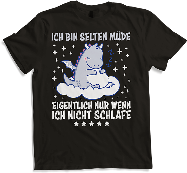 Produktbild von T-Shirt Selten Müde Drachen Kawaii Drache Lustige Schlaf Sprüche