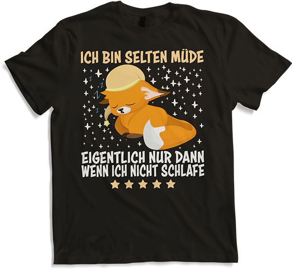 Produktbild von T-Shirt Selten Müde Fuchs Sarkastische Schlaf Sprüche Mädchen Spruch