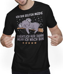 Produktbild von T-Shirt mit Mann Selten Müde Koala Sarkastische Schlaf Sprüche Koalabär