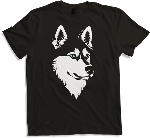 Produktbild von T-Shirt Sibirische Husky-Rasse mit blauen Augen