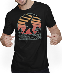 Produktbild von T-Shirt mit Mann Skateboard Futuristic Retro | Skateboard Skater Motiv