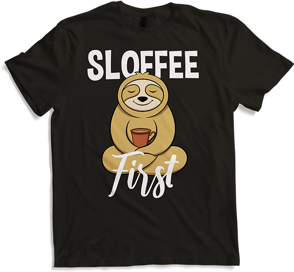 Produktbild von T-Shirt Sloffee First | Lustiger Kaffeespruch | Witziges Faultier