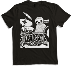 Produktbild von T-Shirt Slow Drummer Faultier Lustiges Schwermetall-Spruch Doom Metall