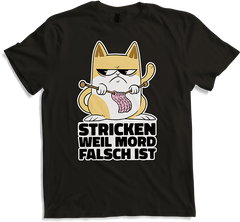 Produktbild von T-Shirt Stricken weil Mord falsch ist Genervt Sarkastischer Spruch