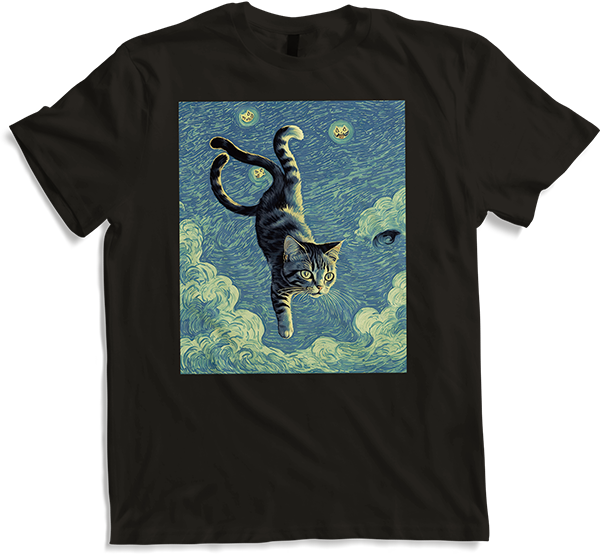 Produktbild von T-Shirt Surreal Impressionistische Katze Impressionismus Katzen Kunst