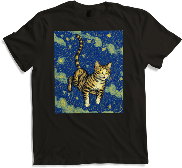 Produktbild von T-Shirt Surreal Impressionistische Katze Impressionismus Katzen Kunst