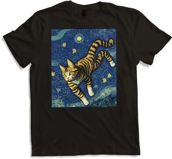 Produktbild von T-Shirt Surreal Impressionistische Katze Impressionismus Katzen Kunst