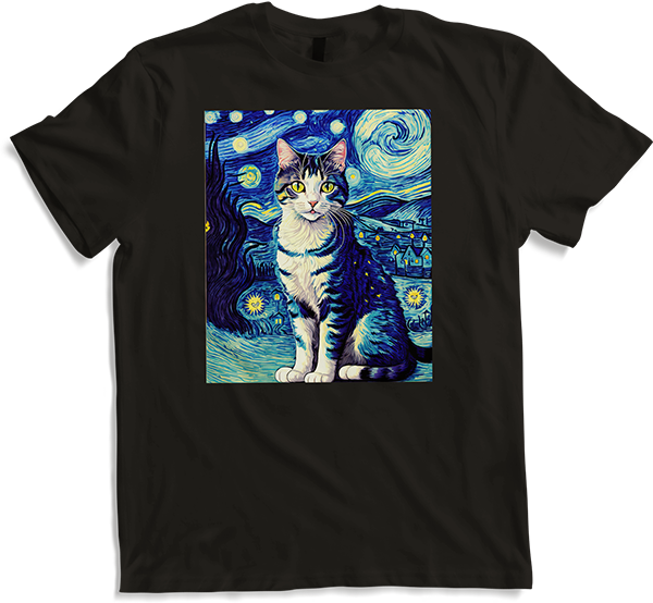 Produktbild von T-Shirt Surreal Impressionistische Katze Impressionismus Katzen Kunst