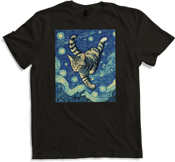 Produktbild von T-Shirt Surreal Impressionistische Katze Impressionismus Katzen Malerei Katze