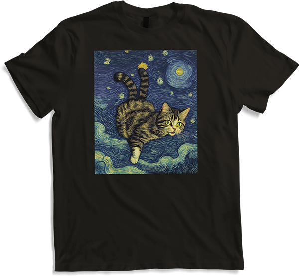 Produktbild von T-Shirt Surreal Impressionistische Katze Impressionismus Katzen Malerei Katze