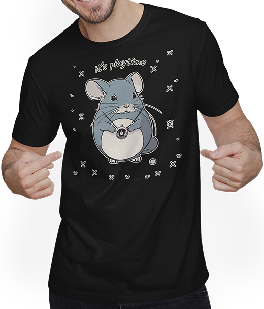 Produktbild von T-Shirt mit Mann Süße Chinchilla mit Uhr, lustiger Chinchilla-Spruch