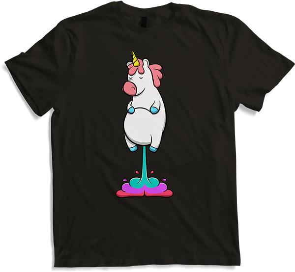 Produktbild von T-Shirt Süßes pupsendes Einhorn hinterlässt Farbschwall - T-Shirt