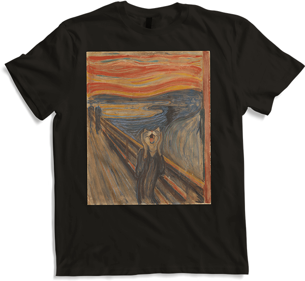 Produktbild von T-Shirt The Hunger Cat Western Art The Scream Skrik Cats Der Schrei