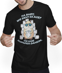 Produktbild von T-Shirt mit Mann Toilettenpapier Frecher Hamster Spruch Klopapier Sprüche