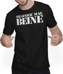 Produktbild von T-Shirt mit Mann Trainier mal Beine Diskopumper Beintraining Squats Legday