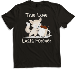 Produktbild von T-Shirt True Love Lasts Forever | Fuchs und Kaffee Spruch Partnerschaft