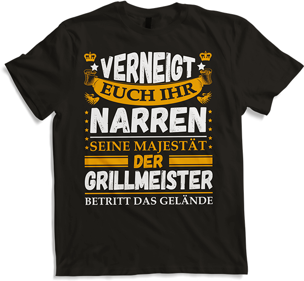 Produktbild von T-Shirt Verneigt Euch Majestät Grillmeister Grillen Männer Spruch