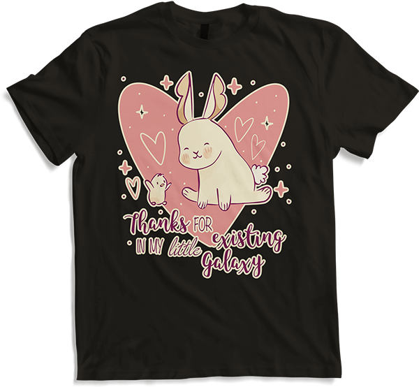 Produktbild von T-Shirt Vielen Dank für das existierende in meinem kleinen Galaxy Love Chick Bunny