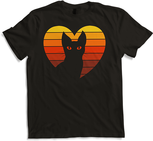 Produktbild von T-Shirt Vintage Katze | Retro Herz | Für Katzenbesitzer