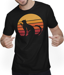 Produktbild von T-Shirt mit Mann Vintage Katze | Retro Sonne | Für Katzenbesitzer