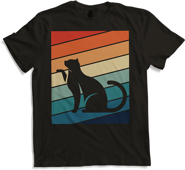 Produktbild von T-Shirt Vintage Katze | Retro Streifen | Für Katzenbesitzer