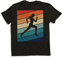 Produktbild von T-Shirt Vintage Läuferin | Retro Streifen Shirt | Für Sportler