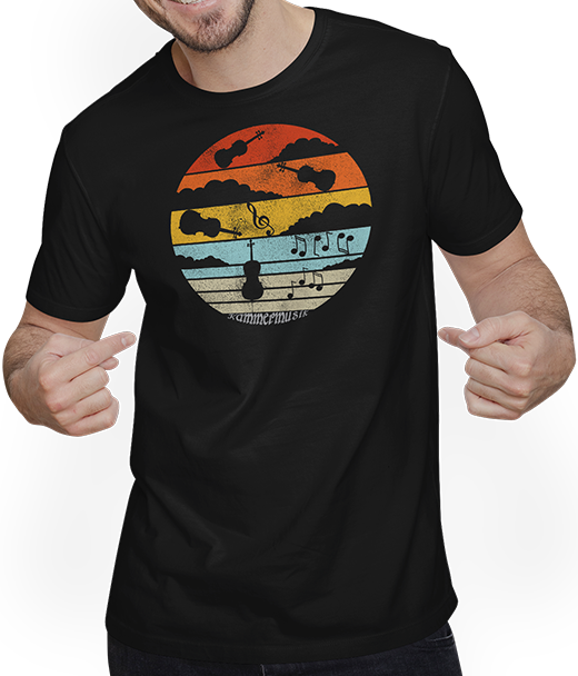 Produktbild von T-Shirt mit Mann Vintage Sonnenuntergang Streichquartett & Kammermusik Shirt