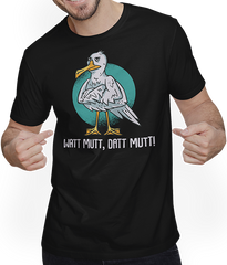 Produktbild von T-Shirt mit Mann Watt mutt, datt mutt! Seemöwe Norddeutschland Hamburg Spruch