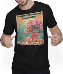 Produktbild von T-Shirt mit Mann Weekend is coming say Gehirn Sarkastische freche Sprüche