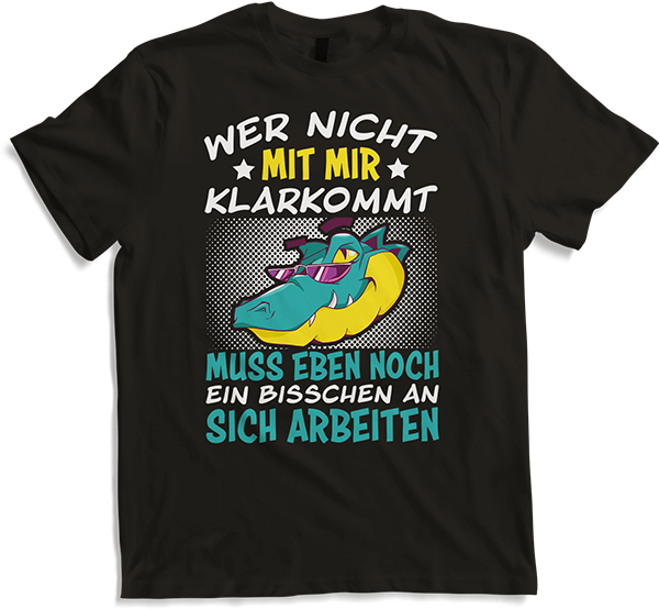 Produktbild von T-Shirt Wer nicht mit mir klarkommt Jungen Freche Alligator Sprüche
