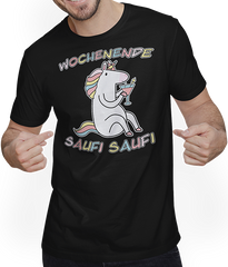 Produktbild von T-Shirt mit Mann Wochenende Einhorn Endlich Freitag Damen Cocktail Spruch